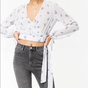 F21 floral wrap top